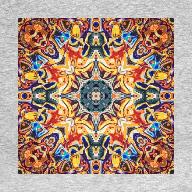 Orange and Blue Mandala by perkinsdesigns